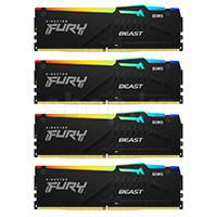 DDR-5 DIMM 128 GB 5600 MHz Kingston Fury Beast RGB, 4x 32 GB Kit, Black, BOX (KF556C40BBAK4-128)