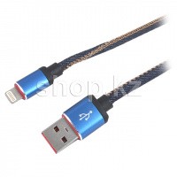 Кабель интерфейсный для Apple Lightning Continent QCI-7102DN, Blue