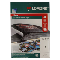 Бумага LOMOND A4, 85г/м2, 25 листов, глянцевая, самоклеящаяся