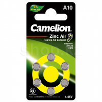 Camelion Zinc Air A10-BP6, 1.45V (6шт) батареясы