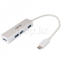 USB HUB 4-port USB 3.0 Ginzzu GR-518UB, Silver
