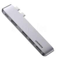 USB Type-C Dual Multi Function 5in1, UGREEN CM251, Space Grey, BOX ауыстырғышы