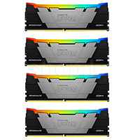 DDR-4 DIMM 128 GB 3600 MHz Kingston Fury Renegade RGB, 4x 32 GB Kit, Black, BOX (KF436C18RB2AK4/128)