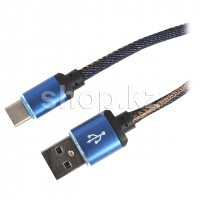 Кабель интерфейсный для USB Type-C Continent DCC-3150DN, Blue, 1м