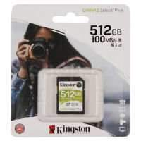 SDXC 512Gb Kingston Canvas Select Plus, Class 10 UHS-I U3 жад картасы