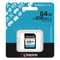 Карта памяти SDXC 64Gb Kingston Canvas Go! Plus, Class 10 UHS-I U3 V30 A2