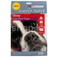 Lomond A4, 200г/м2, 50 парақ, жылтыр, бір жақты, қағазы