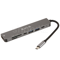 USB HUB 6-port USB 3.1 Type-C Aula UC-902, Gray