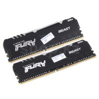 DDR-4 DIMM 16Gb/2666MHz PC21300 Kingston Fury Beast RGB, 2x8Gb Kit, Black, BOX (KF426C16BBAK2/16)