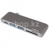 USB Type-C Multi Function 5in1, Rombica Type-C M2, Gray, BOX ауыстырғышы