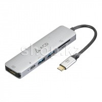Переходник USB Type-C - HDMI, USB 3.0, PD 3.0, Card Reader, ACD Fusion ACD-C106-PAL, BOX