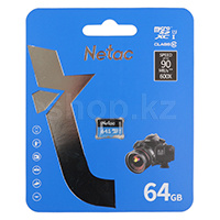 Карта памяти Micro SDXC 64 Gb Netac P500 Standart, Class 10, UHS-I U1
