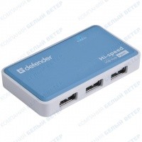 USB HUB 4-port USB 2.0 Defender Quadro Power, White-Blue
