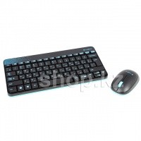 Клавиатура Logitech MK240, Black-Blue, USB + мышь