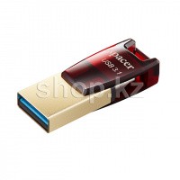 USB Флешка 64Gb Apacer AH180, USB 3.1, Gold-Red