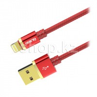 Кабель интерфейсный для Apple Lightning OLMIO Deluxe, 1m, Red