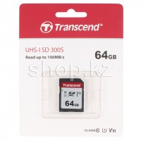 SDXC 64Gb Transcend, Class 10 UHS-I U1 (TS64GSDC300S) жад картасы