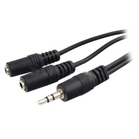 Cablexpert CCA-415W, 0.1m, Black, RTL аудио тармақтағышы