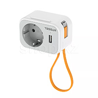 Tessan TS-332, 1 розетка, Type-C, USB, Grey желілік сүзгісі