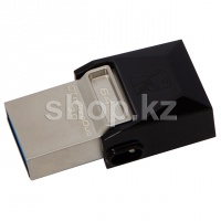 USB Флешка 64GB Kingston DataTraveler microDuo 3.0, Black-Silver