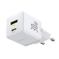 Зарядное устройство Baseus Palm C+U 30W, сеть, для USB устройств, Moon White