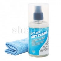 Чистящий набор Delux Set Clean, гель 200мл + микрофибра