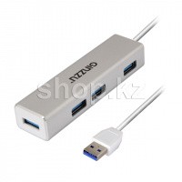 USB HUB 4-port USB 3.0 Ginzzu GR-517UB, Silver