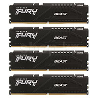 DDR-5 DIMM 128 GB 5600 MHz Kingston Fury Beast, 4x 32 GB Kit, Black, BOX (KF556C40BBK4-128)