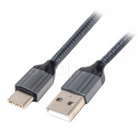 Кабель интерфейсный для USB Type-C LDNIO LS432, 2m, Gray-Black