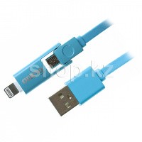 Micro USB/Lightning OLMIO, 1m, Blue интерфейс кабелі