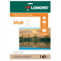 Бумага LOMOND A4, 140г/м2, 25 листов, матовая, односторонняя