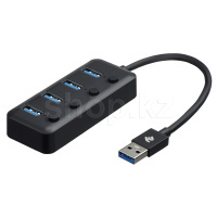 USB HUB 4-port USB 3.0 2Е W1405, Black