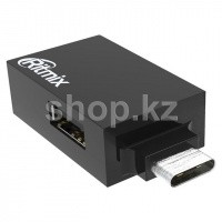 USB HUB 2-port USB 2.0 + USB 3.0 to Type-C Ritmix CR-3391, Black