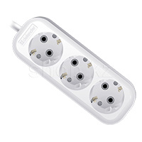 Удлинитель Defender R330, 3 розетки, 1.5м, White