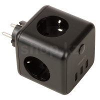 Tessan TS-301-DE, 3 розетка, 3хUSB, Black желілік сүзгісі
