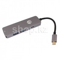 Переходник USB Type C- HDMI, 2хUSB 3.0, USB-C, HDMI VCom CU429M