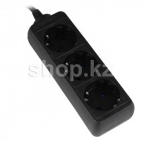 SVC ұзартқышы GXC3S-50M, 3 розетка, 5м, қара