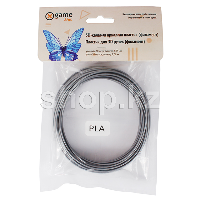 Картридж X Game kids 3D PLA-Silver-10, 1.75 мм, 10м, Silver