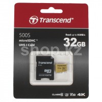 Карта памяти Micro SDHC 32Gb Transcend, Class 10 UHS-I U3, адаптер