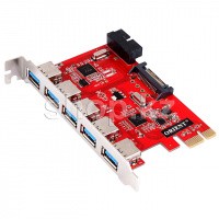 Контроллер PCI-Ex1 to 5хUSB 3.0, Orient VA-3U5219PE