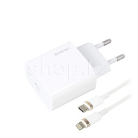 Usams T49, USB Type-C, White зарядтау құрылғысы