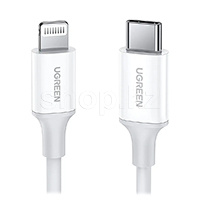 Кабель интерфейсный для Apple Lightning - USB Type-C Ugreen US171, 2m, White