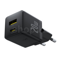 Зарядное устройство Baseus Palm C+U 20W, сеть, для USB устройств, Cluster Black