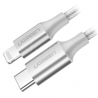 USB Type-C/Lightning Ugreen US304, 1.5m, Silver интерфейс кабелі