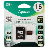 Micro SDHC 16Gb Apacer, Class 10, UHS-I U1, (AP16GMCSH10U5-R) жад картасы