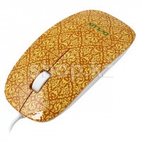 Мышь Delux DLM-111OUY, White-Yellow, USB