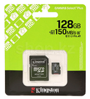 Карта памяти Micro SDXC 128Gb Kingston Canvas Select Plus, Class 10 UHS-I U1, адаптер