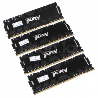 DDR-4 DIMM 128Gb/3200MHz PC25600 Kingston Fury Renegade, 4x32Gb Kit, Black, BOX (KF432C16RBK4/128)