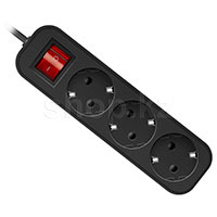 Defender G318, 3 розетка, 1.8м, Black желілік сүзгісі