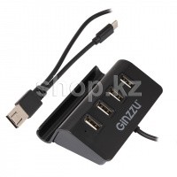 USB HUB 4-port OTG USB 2.0 Ginzzu GR-519UB, Black